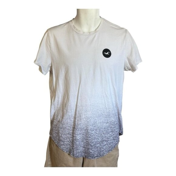 Hollister Ombre Mens White to Black Tee~Size M~Short Sleeve Casual Shirt L12 30 - Picture 1 of 8